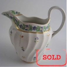 SOLD Worcester Milk Jug, Waisted Shanked Moulded Body, 'Cornflower' Decoration, 'Flight & Barr' period, c1795 SOLD